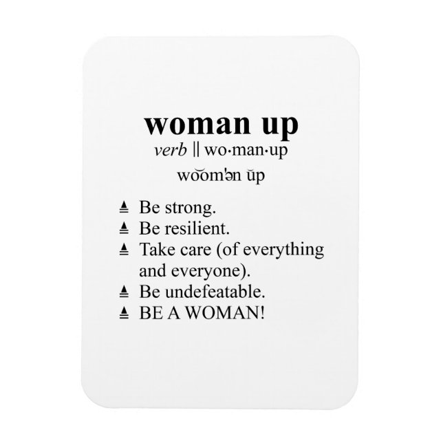 Style de dictionnaire Définition "Woman Up" Magnet (Vertical)