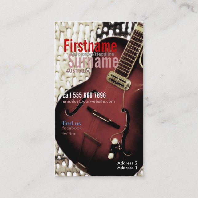 Style de magazine de guitare avec Carte de visite  (Devant)