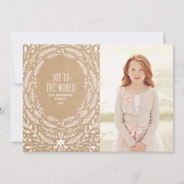 Style Feuillage Hiver 2 | Carte Photo de Fêtes (Devant)