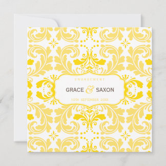 Style fiançailles INVITATION savvy damask jaune