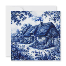 Style Fleur Bleue Cottage Anglais de Campagne Rose
