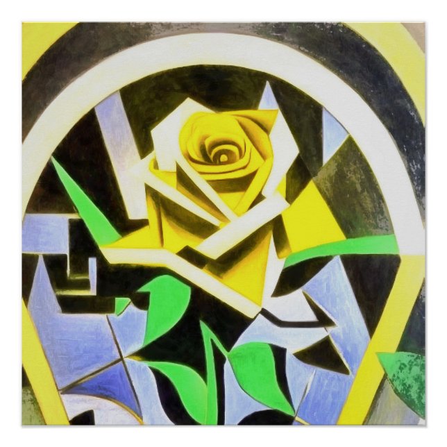 Style Géométrique Rose Jaune Avec Art Déco (Devant)