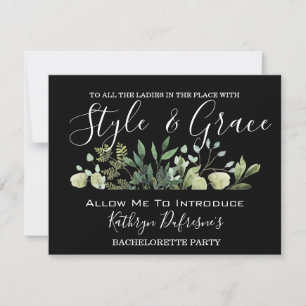 "Style & grâce" Bachelorette Party Invitation