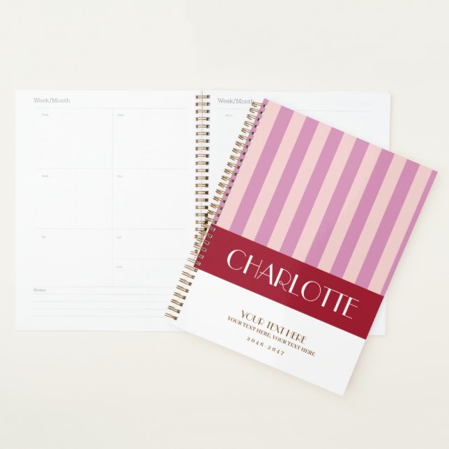 Stylé Grilles colorées Planner personnalisé (Devant avec enveloppe)