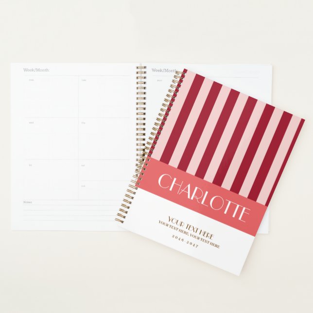 Stylé Grilles colorées Planner personnalisé (Devant avec enveloppe)