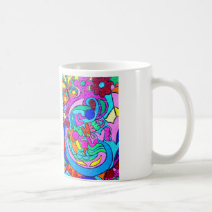 style hippie super coloré amour mug