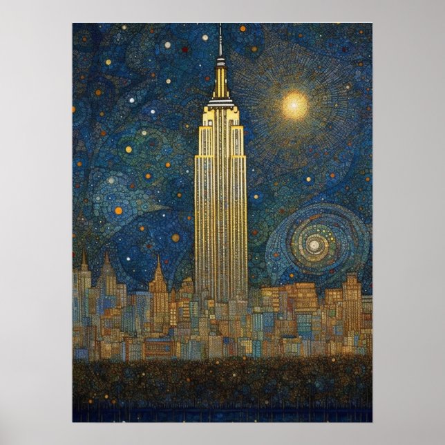 Style impressionniste Empire State Building Poster (Devant)