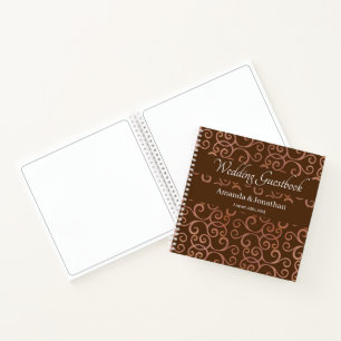 Style italien Macchiato Brown Mariage livre d'hôte