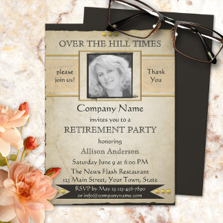 Style journal vintage Invitation de retraite photo