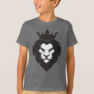 Style Lion Roi Noir et Blanc avec T-shirt Couronne