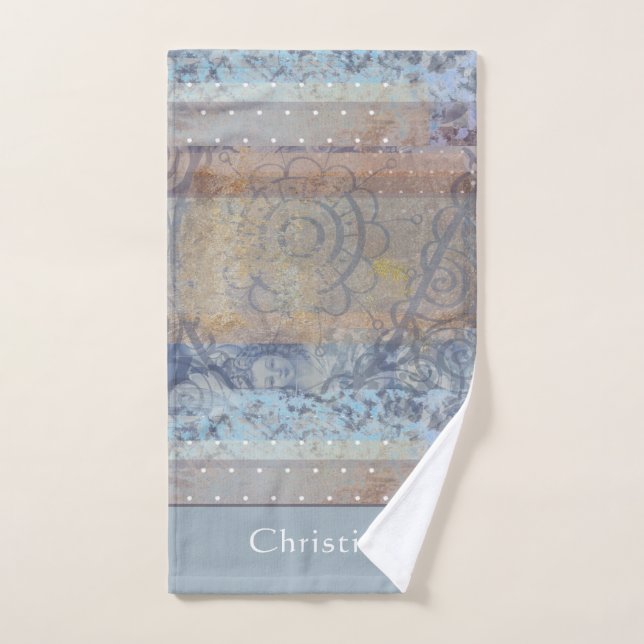 Style loft industriel marron bleu esthétique perso (Serviette à main)