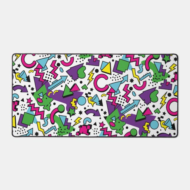 Style Memphis Violet Turquoise Vert Rétro 90s (Recto)