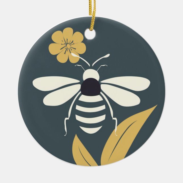 Style minimaliste Bois Ornement Bee (Devant)