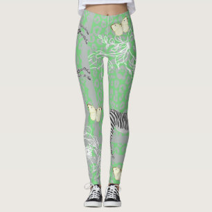 Style moderne Boho Eclectique Green Leggings