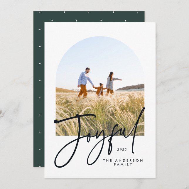 Style moderne élégant typographie verte 1 photo No (Devant / Derrière)