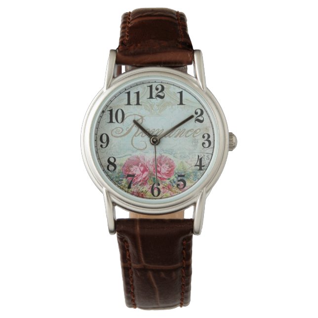 Style : Montre en acier blanc en strass féminin (devant)
