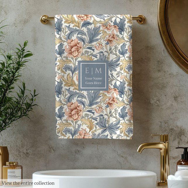 Style Morris personnalisé Art Nouveau Floral Art (Personalized Morris Style Art Nouveau Floral Art Bath Towel Set)