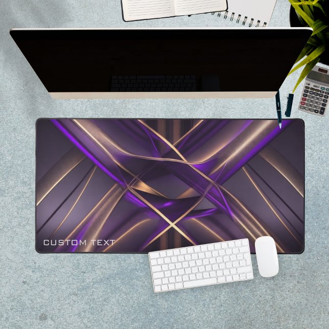 Style Neon Purple Gold Custom Gaming étendu (Neon Style Purple Gold Custom Gaming Extended Desk Mat
)