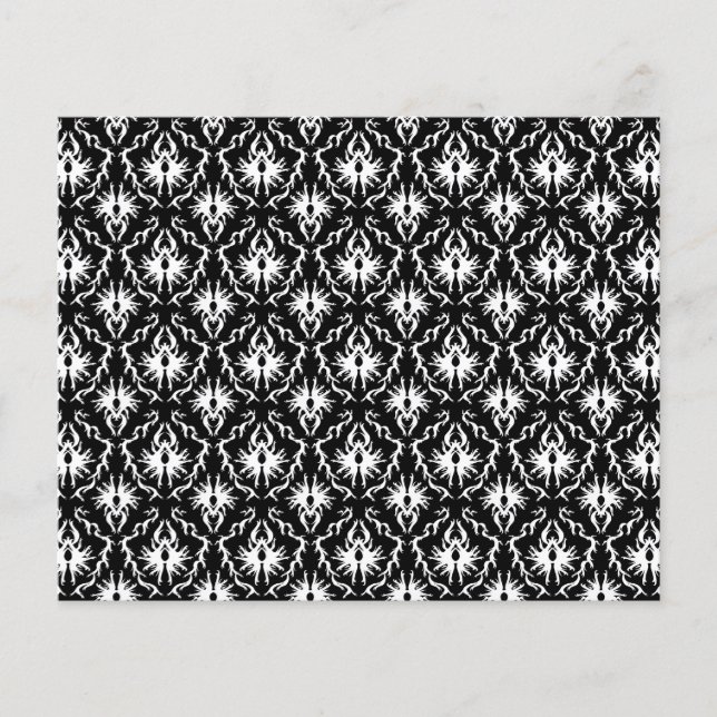 Style noir et blanc Damask Pattern. (Devant)