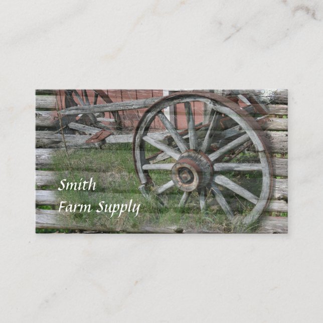 Style occidental Rustique Wagon Wheel Carte de vis (Devant)