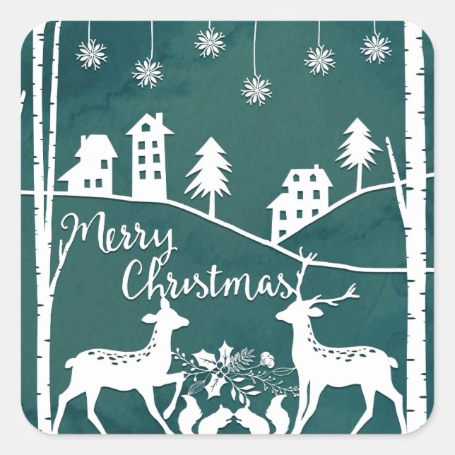 Style Papercut Stickers Joyeux Noël (Devant)