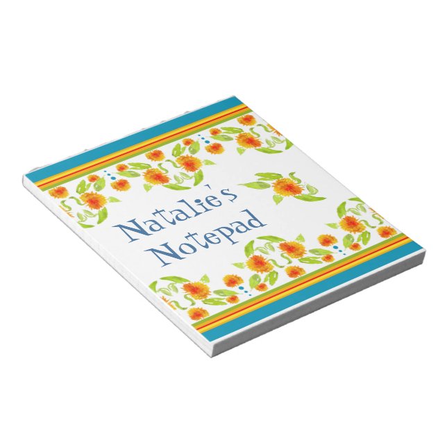Style Pays Marigolds Bordure Bloc-notes ou Jotter (Incliné)