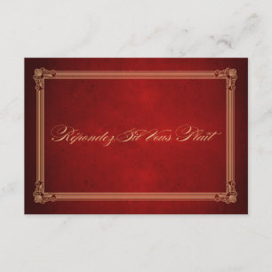 Style poster vintage somptueux mariage rouge RSVP