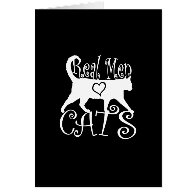 Style Real Men Love Cats sur un décor noir (Devant)