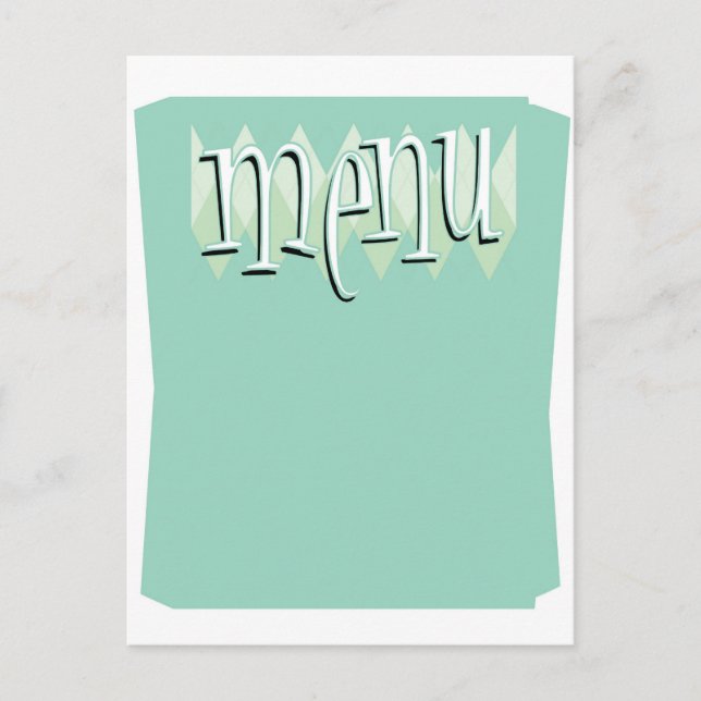 Style rétro cool modèle de menu blanc (Devant)