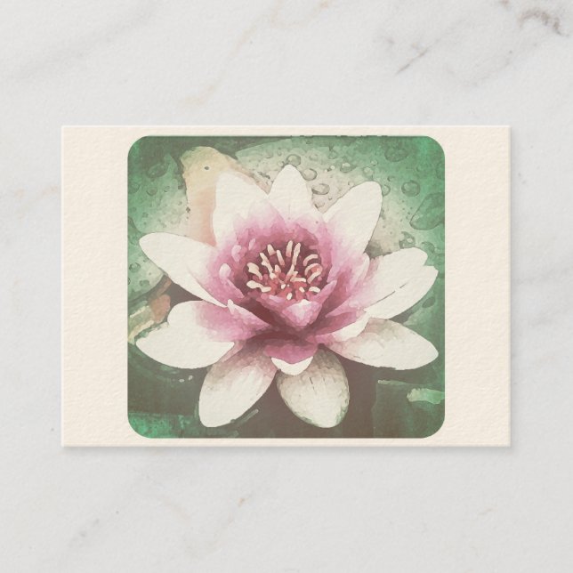 STYLE RETRO "LOTUS" CARTE DE VISITE SUR CRÈME (Devant)