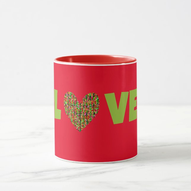 Style rétro LOVE et Heart Mug Cup (Centre)