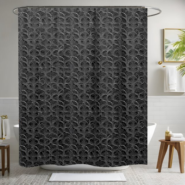 Style rideau de douche en argent et noir 2 (Créateur téléchargé)