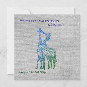 Style rustique Valentine Invitation avec Giraffes