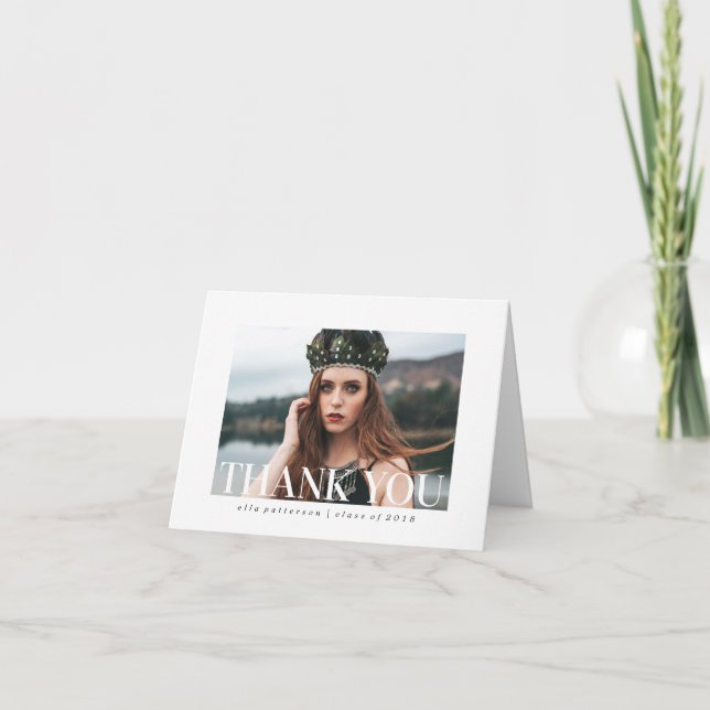 Style simple | Carte de remerciements d'obtention  (Devant)