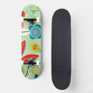 style skateboard surf vintage années 70 coquelicot