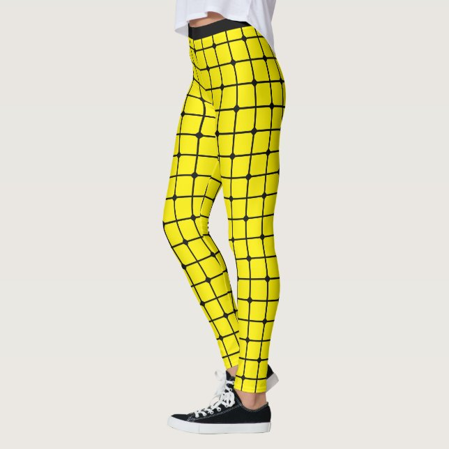 Style soleil : Yellow Net Design Leggings femmes (Gauche)