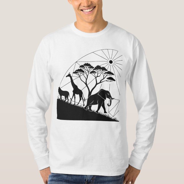 Style T-shirt africain Savanna Silhouette (Devant)