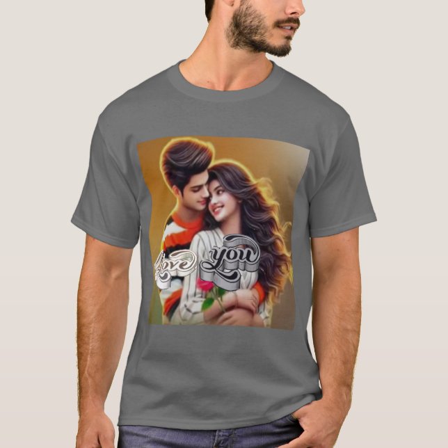 Style : T-Shirt foncé basique confortable (Devant)