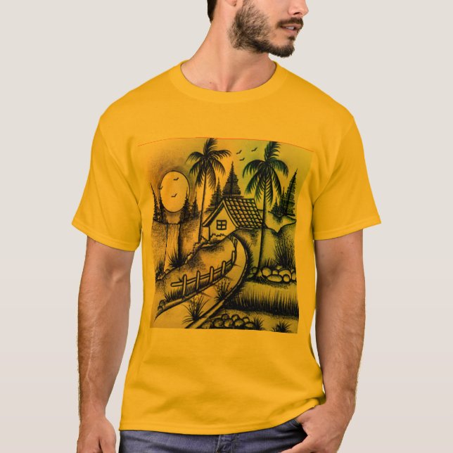 Style : T-Shirt foncé basique confortable (Devant)