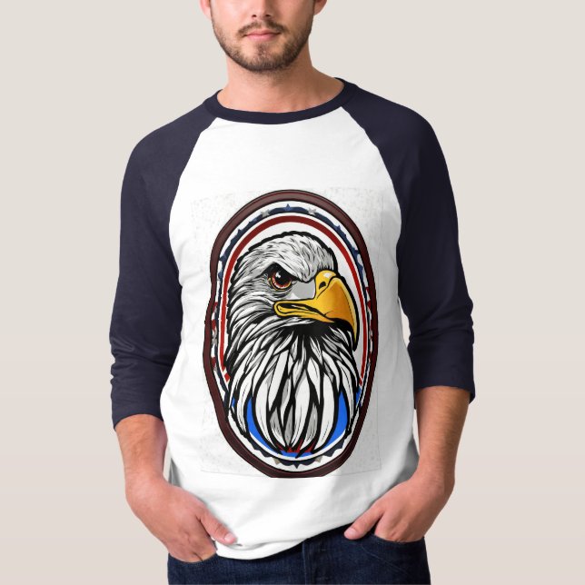 Style : T-shirt Raglan 3/4 manches pour hommes (Devant)