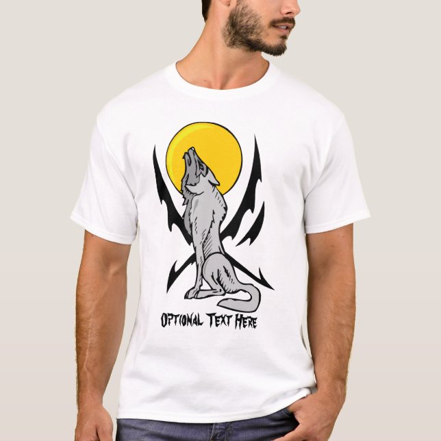 Style tatouage flamboyant T-shirt Wolf hurling (Devant)