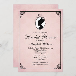 Style victorien 60s Cameo Invitation de douche nup
