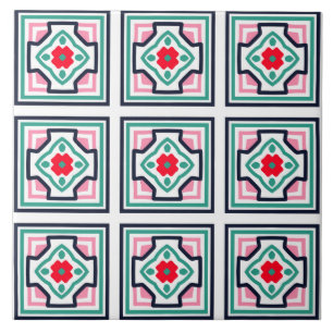 Style victorien Carré Motif carreaux de céramique