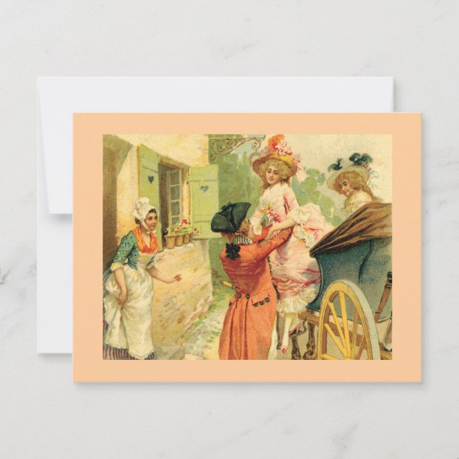 Style vintage 18e siècle Card Party Invitation (Devant)