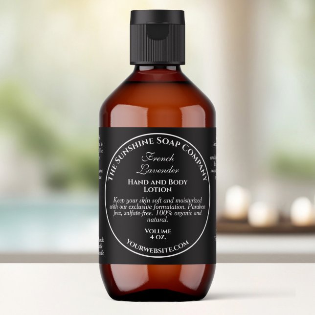 Style vintage Black Cosmetics Étiquette bouteille (Créateur téléchargé)
