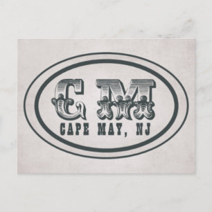Style vintage Cape May NJ Beach Tag Carte postale