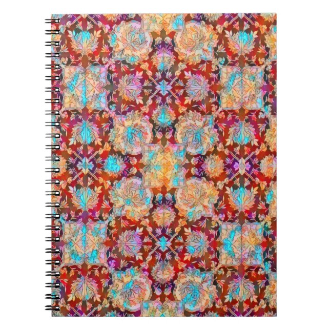 Style vintage Carnet spiral coloré baroque (Devant)