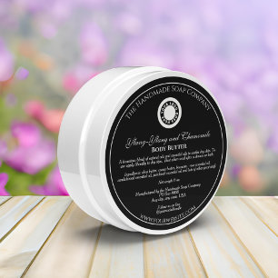 Style vintage Cosmétique Noir Étiquette de pot ave