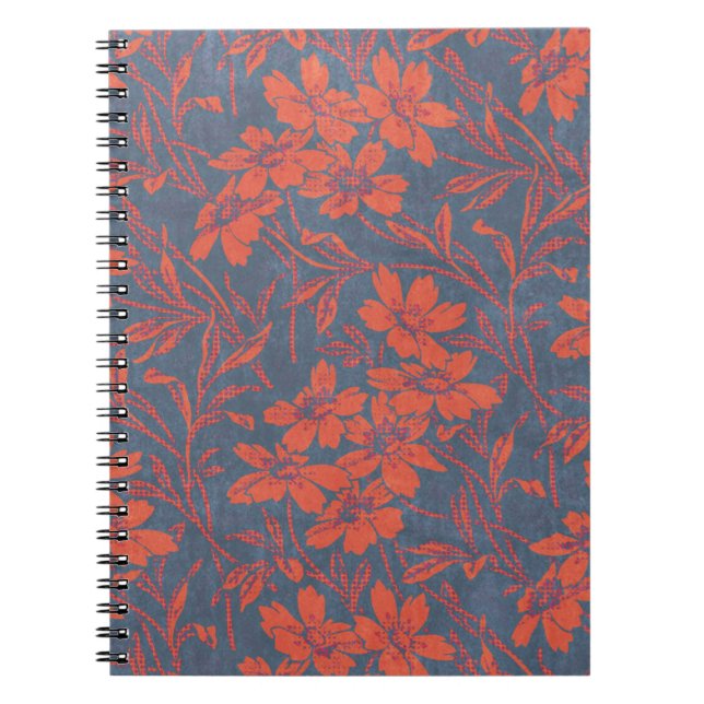 Style vintage Denin Floral Carnet spiral (Devant)