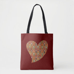 Style vintage Floral Coeur Bourgogne Sac fourre-to